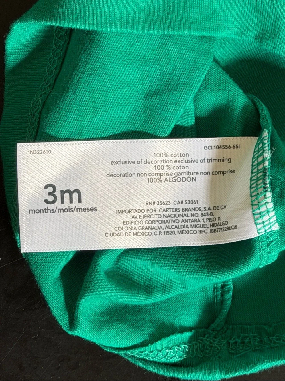 NWT Carter's Baby Boy 3 Mo Green Plaid ”Oh Snap” Crocodile/Alligator Outfit